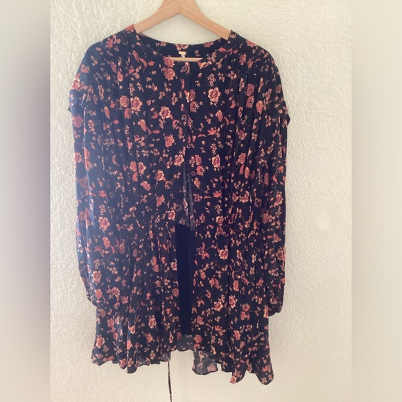 NWOT Free People Flower Fields Mini Dress in Dark Combo Size Medium - Picture 3 of 6